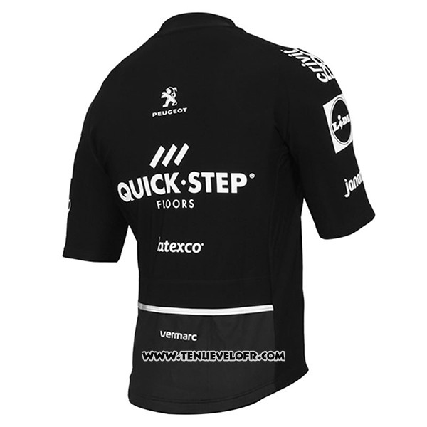 2017 Maillot Ciclismo Quick Step Floors Noir Manches Courtes et Cuissard